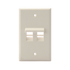 Leviton Angled Single-Gang QUICKPORT 2-Port Wallplate Light Almond 41081-2TP