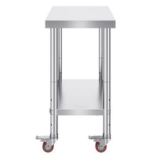 30 X 18 In Stainless Steel Work Table with 4 Wheels  for Commercial Kitchen Restaurant GZT76-4585