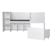 Kids Reading Nook with Bookshelf & Storage Bench (White)