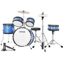 Kids 5-Piece 14″ Junior Drum Set – Beginner Kit with Throne & Cymbal (Blue)