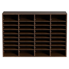 36-Compartment Wooden Literature Organizer Mail Sorter – (Brown)