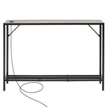 41.7" Narrow Sofa Table with Charging Station Metal Frame
