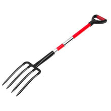 4-Tine Garden Fork – Heavy Duty 45" Fiberglass Handle Spading Fork for Digging Composting & Aeration