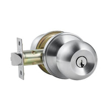 Keyed Entry Door Knob, Satin Nickel Round Ball Locking Door Knob with Thumb Turn, All-Metal Design 587ET-SS-1PK