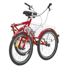 Folding Adult Tricycle 24", Carbon Steel 3-Wheel Cruiser Bike with Large Basket & Adjustable Seat for Women Men