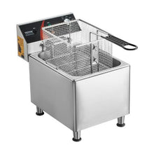 Commercial Deep Fryer 1750W Electric Countertop Fryer 12Qt/11.5L Stainless Steel with Basket & Temp Control