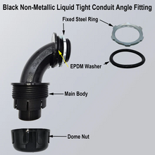 1/2" UL Rated Non-Metallic Nylon Liquid Tight Conduit 90° Elbow Fitting Black (Pack Of 10)