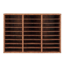 27-Compartment Wooden Literature Organizer Mail Sorter – (Dark Brown)