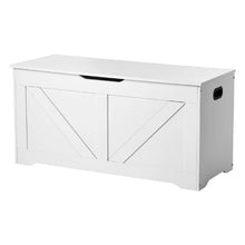 Kids Wooden Storage Bench with Safety Hinge (White)