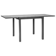 32–63 Inch Rectangular Patio Dining Table for 4-6 – Aluminum Frame with Metal Steel Slat All-Weather Furniture for Lawn Garden and Porch (Dark Gray)
