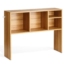 Desktop Bookshelf 1-Tier Storage Rack with Anti-Slip Feet (Wood Color)