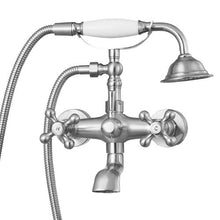 Clawfoot Tub Faucet Wall-Mount Bathtub Filler Handheld Shower Brushed Nickel 360° Spout