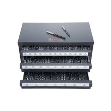 Drill Bit Dispenser Cabinet 3-Drawer Organizer for 1/16"–1/2" Steel Drill Bits Stackable with Labels