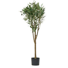 5 ft Artificial Olive Tree with Black Pot Natural Wood Trunk & Realistic Green Leaves and Fruits  for Home Office Living Room