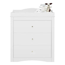 Nursery Changing Table Dresser with 3 Drawers Baby Diaper Station with Storage Organizer (White)