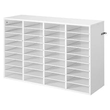 36 Compartment Wooden Literature Organizer Mail Sorter for Office – (White)