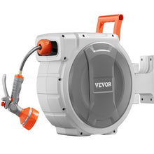 65 ft Retractable Garden Hose Reel 1/2" Wall-Mounted Hose Reel with 9-Pattern Nozzle & 180° Swivel Bracket