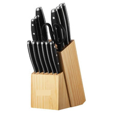 15-Piece High Carbon Stainless Steel Knife Set with Sharpener & Wooden Block