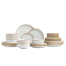 White Dinnerware Set Ceramic Plates and Bowls Sets HL8SS-03 (Pack of 32)