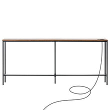 70.9" Narrow Metal Frame Console Table with Charging Station