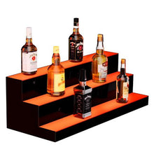 3 Tiers 30 Inch LED Lighted Liquor Bottle Display Drink Shelves with RF Remote & App Control