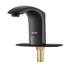 9/16" Automatic Touchless Bathroom Faucet, Motion Sensor Tap with Cover Plate Adjustable Hot/Cold, Matte Black