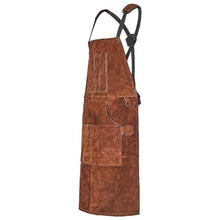 Professional Cowhide Leather Welding Apron – Flame Resistant Heavy Duty Welder Apron with 6 Tool Pockets