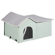 Heated Outdoor Cat House with Adjustable Temperature Foldable Shelter Heated Pad for Winter Green (Large)