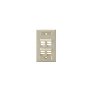 Angled Single-Gang QUICKPORT Wallplate 4-Port Ivory 42081-4IS