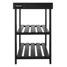 3-Tier Bamboo Shoe Rack Bench Entryway Storage Organizer Holds for Front Door Hallway Living Room Bedroom (Black)