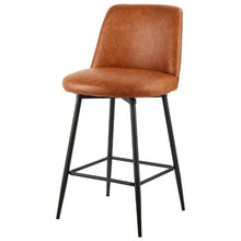 27 Inch Bar Stool Set with Backrest and Metal Legs for Kitchen Dining Room (Brown)