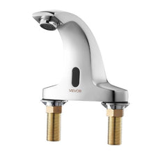 9/16" Automatic Touchless Bathroom Faucet Cold-Water Motion Sensor Tap with Hole Cover Plate Chrome Plated Silver