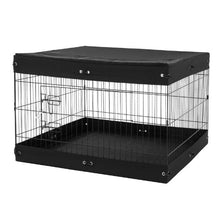 Dog Playpen 4-Panel 24" x 36" Foldable Metal Fence with Door Cover & Pad