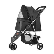 35lbs Pet Stroller Foldable 3 Wheels Dog Stroller with Brake up to Travel Camp GS301