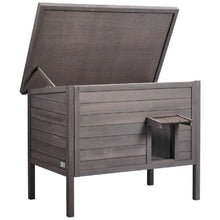 Weatherproof Outdoor Cat House with Foam Insulation PVC Door Flaps Open Roof and Window 34"L x 22"W x 27"H