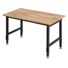 48 x 24-Inch Adjustable Workbench 1500 LBS Capacity 26.3-40.2-Inch Height Oak Wood Top