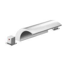 Roman Tub Faucet 3-Hole Waterfall Bathtub Faucet 2 Handles Deck Mount Silver Temperature Control