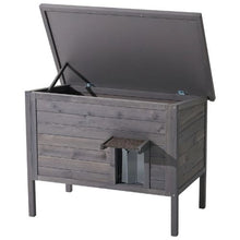 Heated Outdoor Cat House with Insulation PVC Flap Door Heating Pad and Openable Roof 34" x 21" x 27" for 1-3 Cats