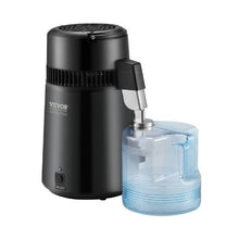 4L Water Distiller 1.05 Gallon Pure Water Purifier for Home 750W Stainless Steel Interior Countertop Distilled Water Maker -( Black)
