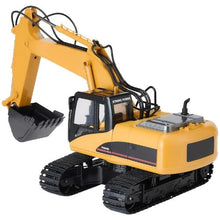 15-Channel 3-in-1 RC Excavator 1:14 Scale Digger with Metal Shovel Lights & Sound Remote Control Vehicle for Kids – Includes 2 Batteries