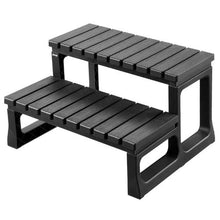 2-Step Hot Tub Steps 23.6" Wide 320 lb Capacity Spa Stairs for Hot Tubs Pools & Campers (Black)