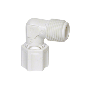 3/8" x 3/8" Male Elbow Jaco Polypropylene Stainless Steel Gripper 40-6-6-P-SG