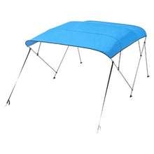 4 Bow Boat Bimini Top – 600D Waterproof Polyester Canopy Aluminum Frame Sun Shade Awning with Storage Bag 96 L x 79-84 W x 54 H (Pacific Blue)