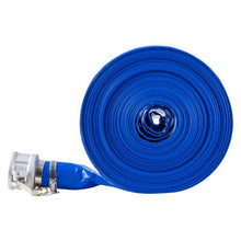 Backwash Hose - 2" x 100 ft, Blue PVC with Clamps & Camlock Aluminum Fittings | For Sewage Treatment Water Transport & Agricultural Use