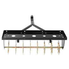 32-Inch Tow-Behind Plug Aerator Heavy-Duty Spike Aerator Universal Hitch Rust-Resistant Tray for Tractors