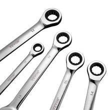 8-Piece Metric Ratcheting Wrench Set 8–19 mm Cr-V Steel with Organizer Rack