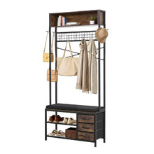70.9" Hall Tree Coat Rack with Shoe Bench & 3 Drawers – 3-in-1 Organizer with Hooks Shelves & Steel Frame for Entry Bedroom