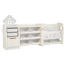 Kids Toy Storage & Bookshelf Organizer (Gray/Beige)