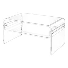 Clear Acrylic 2-Tier Coffee Table with Storage Shelf 19.7 x 31.5 x 15-Inch