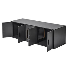 57.9-Inch Cat Litter Box Enclosure Hidden Double-Room Cabinet for 2 Cats Fits Most Litter Boxes (Black)
